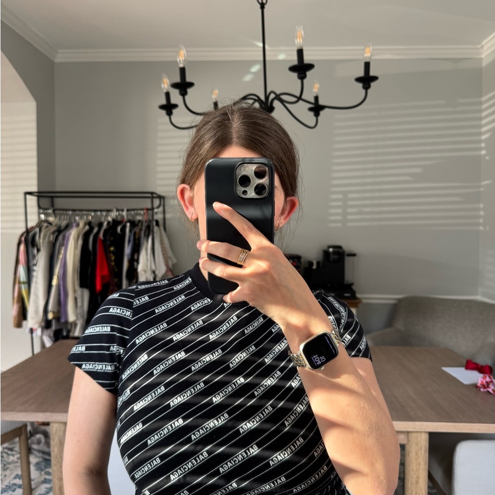 Balenciaga Black and White Graphic Tee